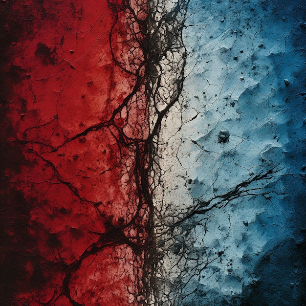 Photo twotone red and blue transparent dark edge grunge