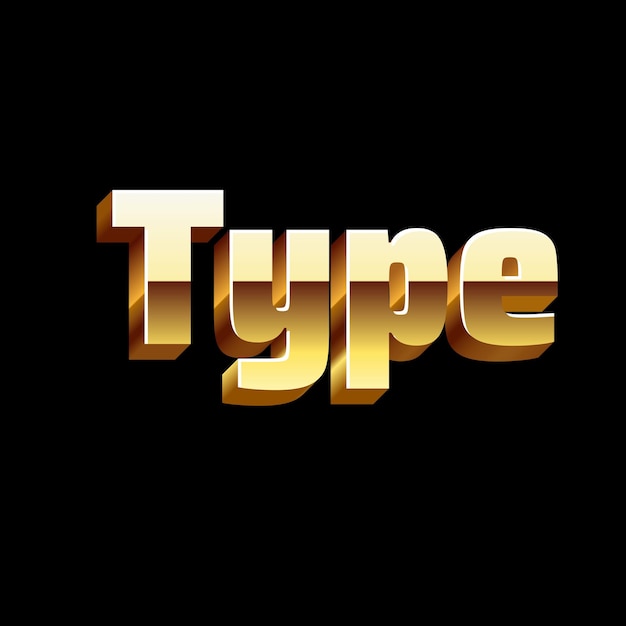 Type text words effect gold photo jpg image 3d