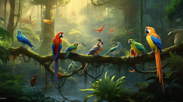 The types of birds found in a jungle UHD wallpaper
