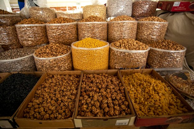 Types of nuts in the boxes for sale