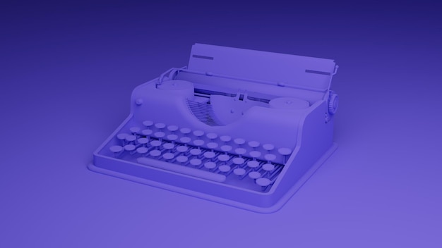 Photo typewriter 3d illustration 3d rendered background image vintage typewriter