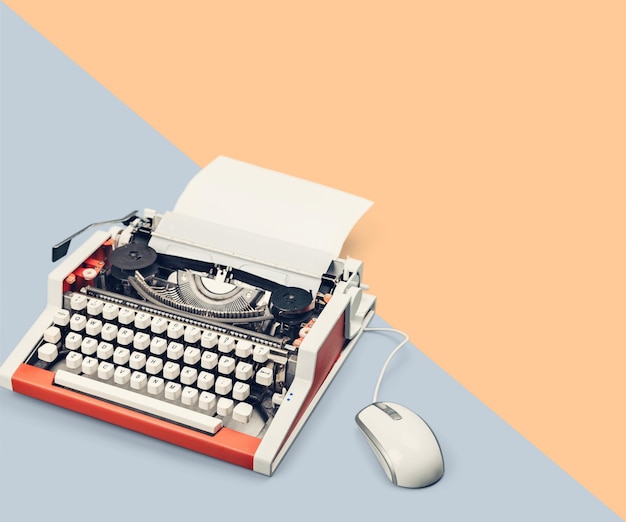 Typewriter over a pastel background