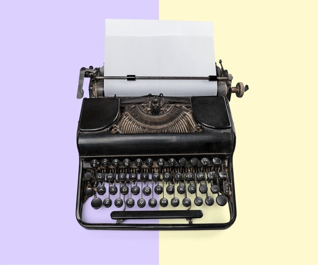 Typewriter over a pastel background