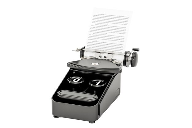 Photo typewriter for the programmer 3d rendering