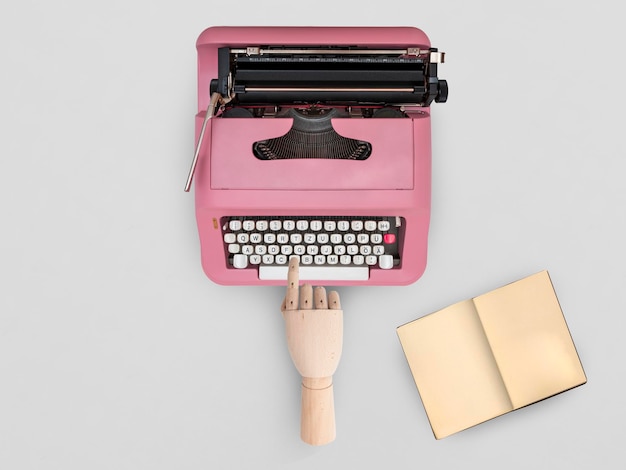 Typewriter on table