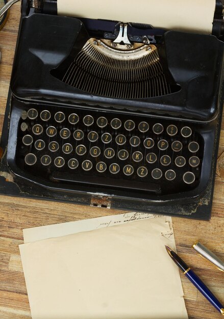 Typewriter on table