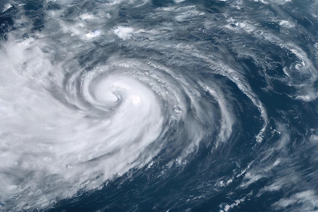 Typhoon and tropical storm cyclone over ocean