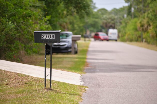 Typical american outdoors mail box on suburban street side