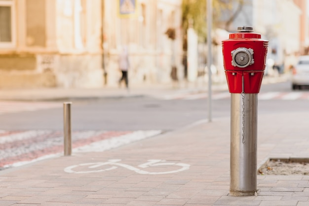 Typical american red fire hydrant