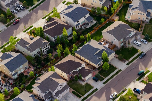 Photo typical american suburban development.