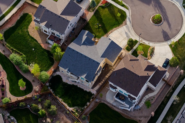 Photo typical american suburban development.