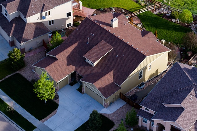 Photo typical american suburban development.