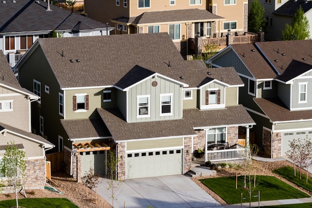 Photo typical american suburban development.