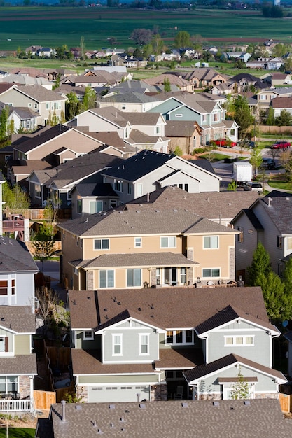 Photo typical american suburban development.