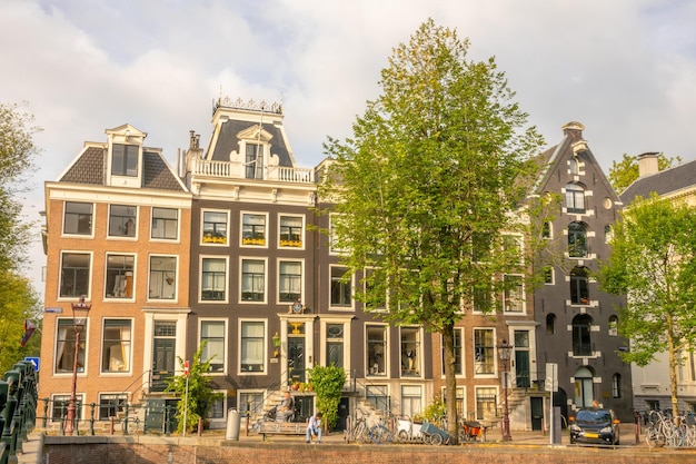 Typical Amsterdam Houses on the Canal Quay