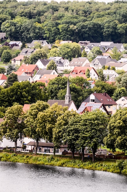 Typical Ancient Lake European Village in Germany