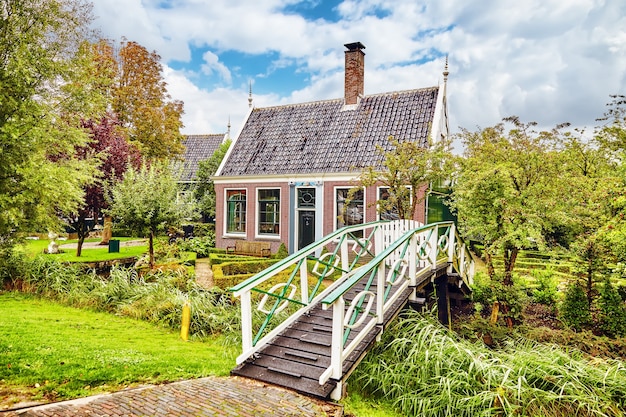 Typical, authentic village with cozy houses of the  countryside in the Netherlands.