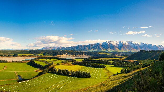 Typical beautiful agricultural farmland scenery in the South Island hill country