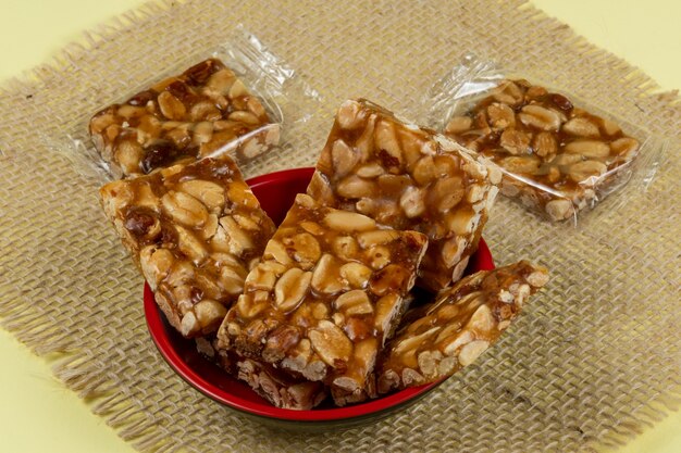 Typical Brazilian sweet with peanuts in a bowl