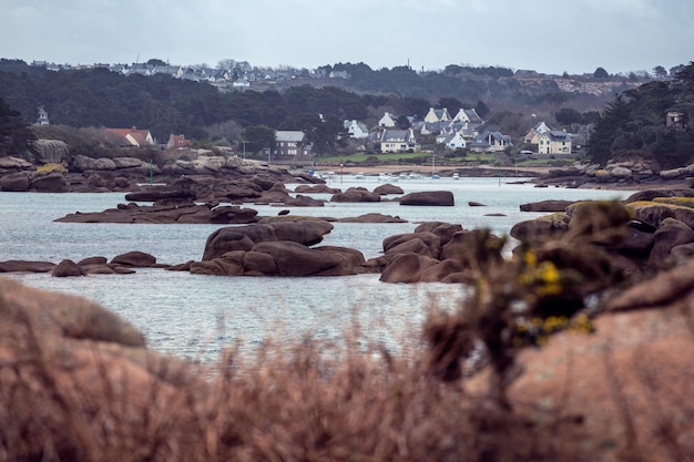 Typical Brittany coast in the north of France