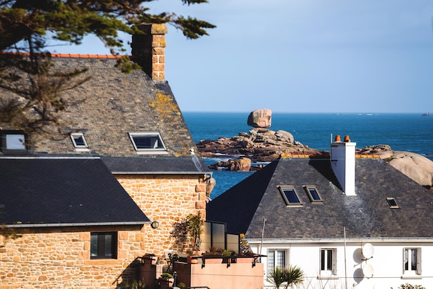 Typical Brittany coast in the north of France