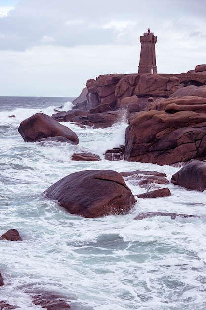 Typical Brittany coast in the north of France