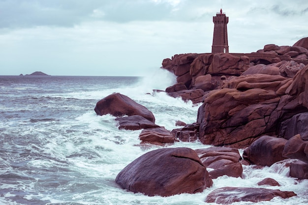 Typical Brittany coast in the north of France