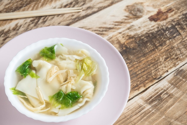 Typical Dumplings soup, wan tun