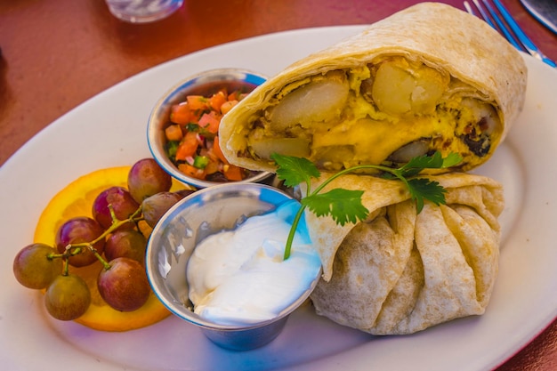 Typical food of the California coast United States