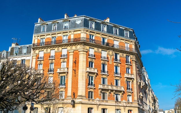 Typical french buildings in vincennes town near paris iledefrance