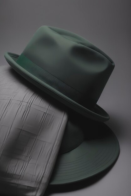 typical green Saint Patrick's hat on gray background