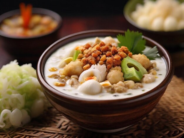 Foto cibo tipico indonesiano bubur ayam