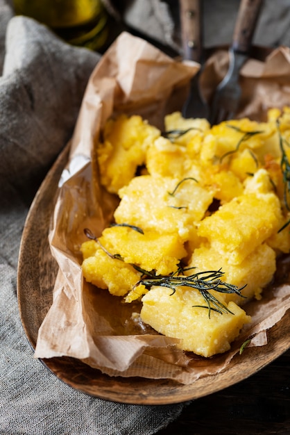 Typical Italian fried polenta