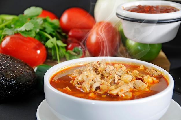 사진 전형적인 멕시코 음식 pozole