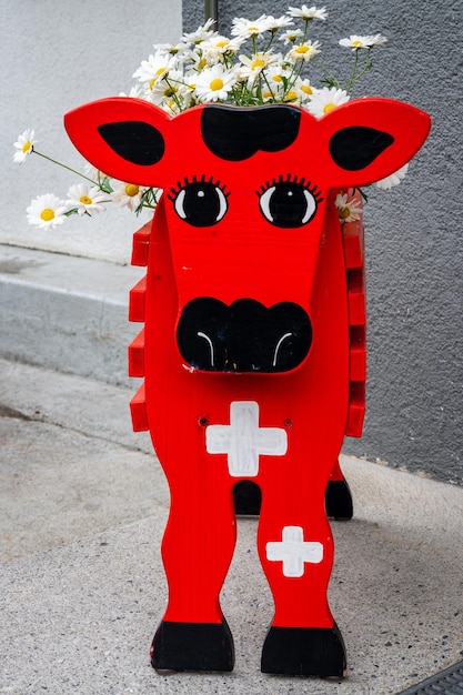 Typical ornaments in the houses in the alpine mountains of Switzerland