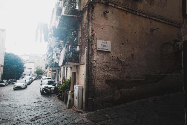 Typical picturesque streets of Naples Italy. Very atmospheric and cinematic places in the old town