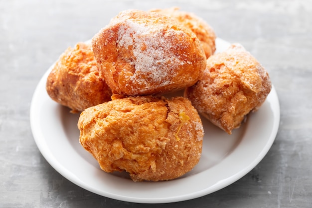 Typical portuguese Christmas sweets on white plate