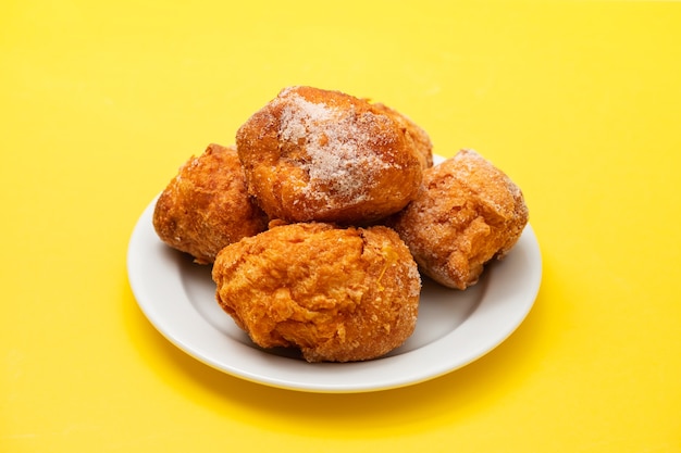 Typical portuguese Christmas sweets on white plate