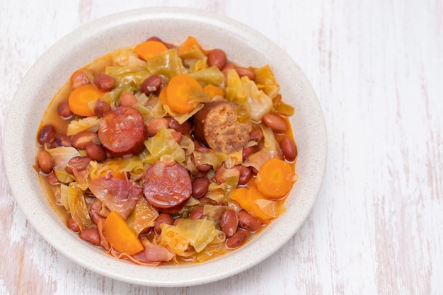 Typical Portuguese dish feijoada transmontana