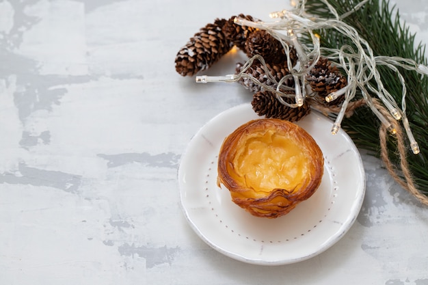 Typical portuguese egg tart pastel de nata