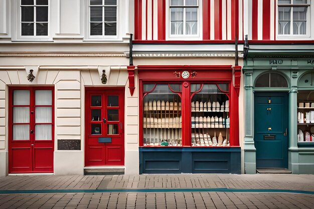 typical scandinavian architecture facades and boutiques storefronts