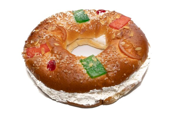 Typical Spanish epiphany cake  Roscon de reyes