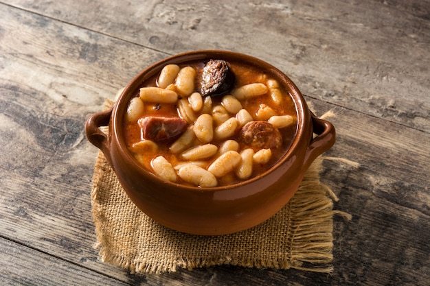 Typical Spanish fabada asturiana