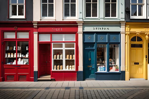 typical storefronts and boutiques from northern europe and Scandinavian countries