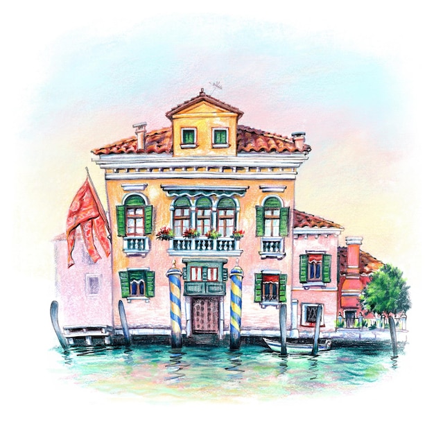 Typical Venetian house Venice Italy