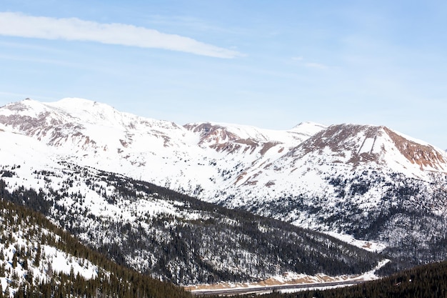 Photo typical weekend at loveland pass on late winter day.