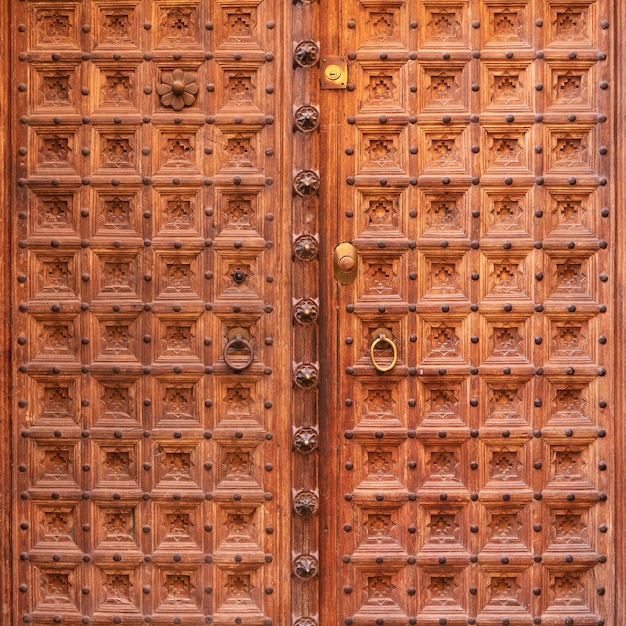 typical wooden door in marrakexh