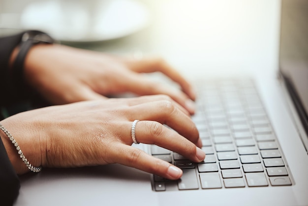 typing hacker or programmer hands with laptop for database coding web design or review ux seo software code zoom hand or developer with notebook for planning data analysis or strategy search