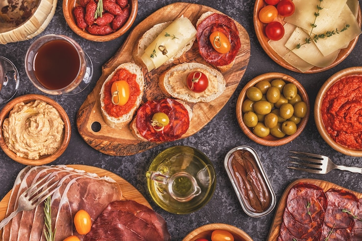 Foto typisch spaans tapasconcept