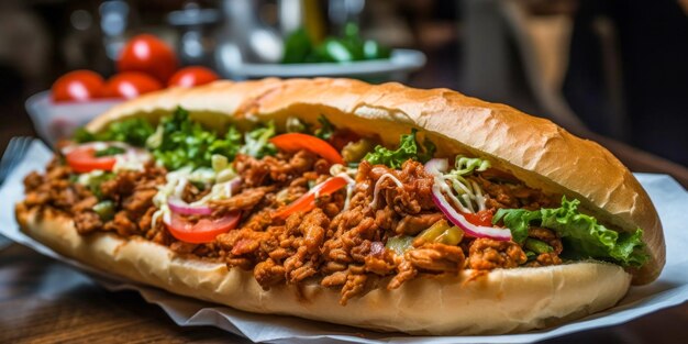 Foto typisch turkse eten doner kebab met fijn vlees